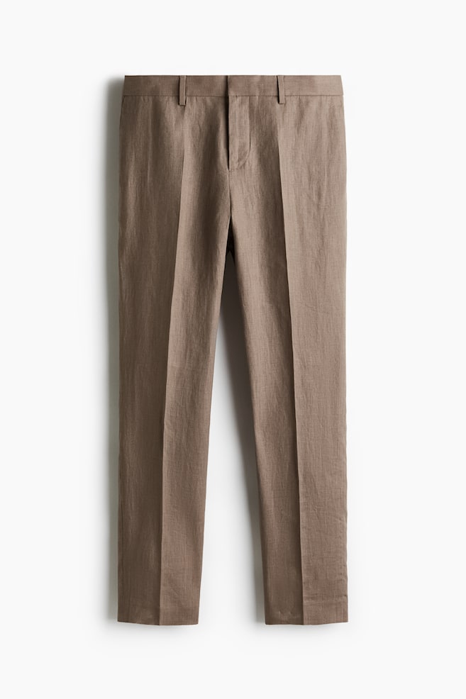 

Узкие льняные брюки H&M, бежевый