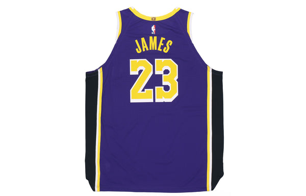 Спортивная футболка nba authentic au player edition los angeles lakers lebron james no. 23 basketball jersey/vest purple Nike, фиолетовый — фото 2