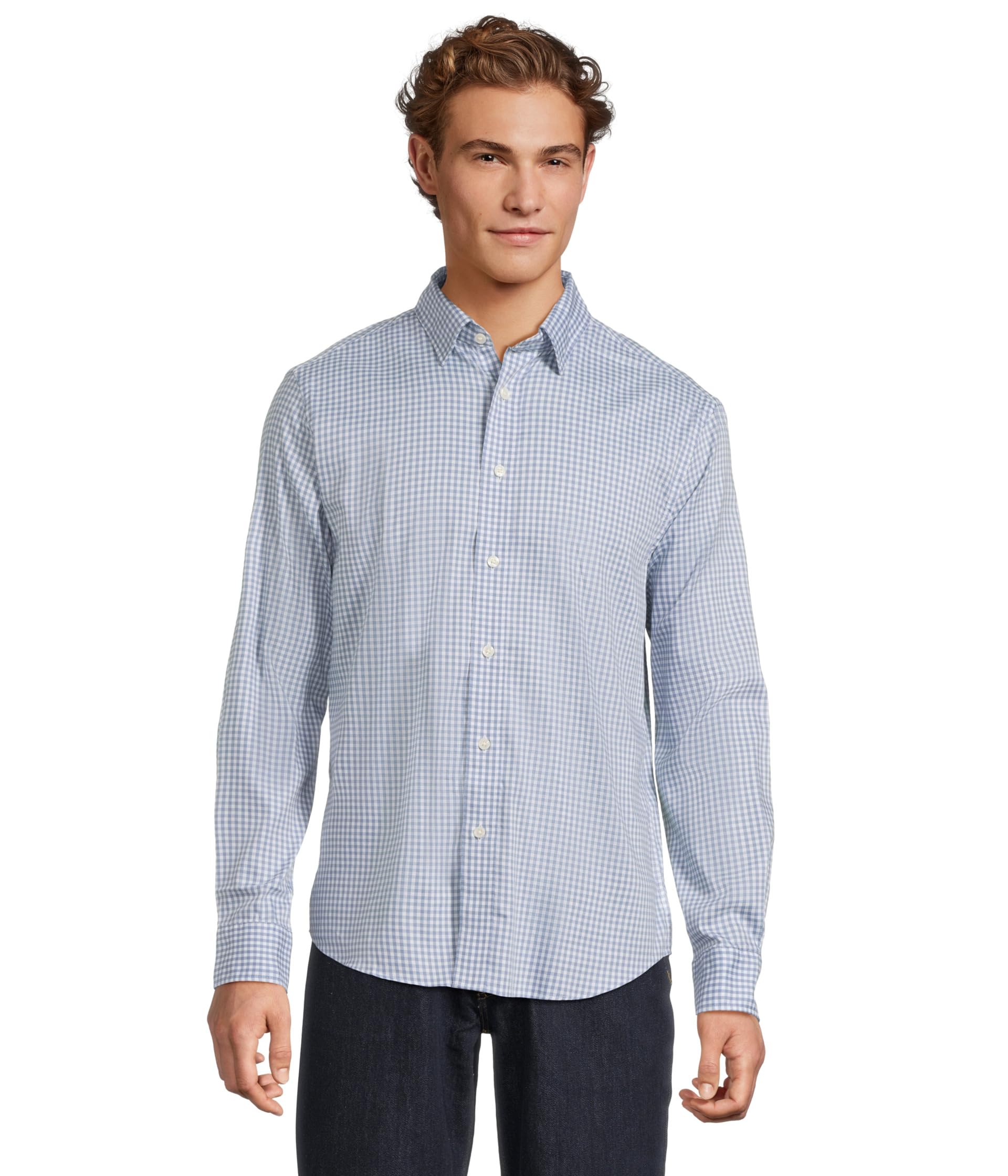 

Футболка Faherty Movement Shirt, цвет Light Blue Gingham