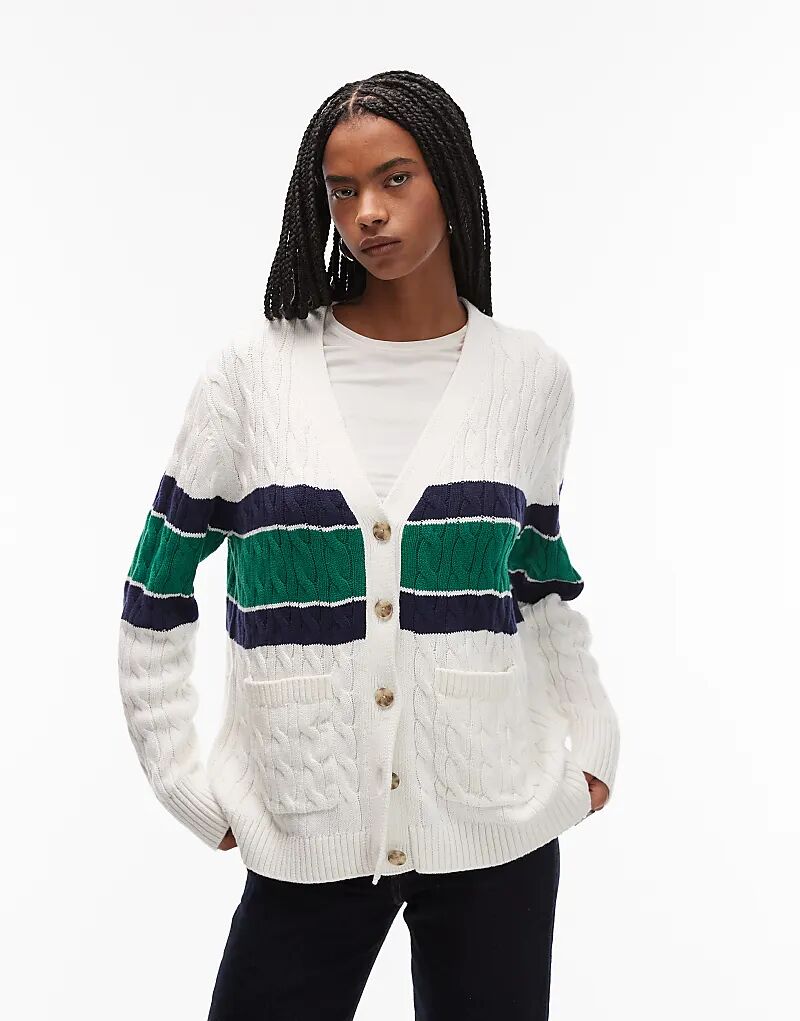 

Кардиган Levi's Boyfriend с косичной вязкой в ​​белую полоску