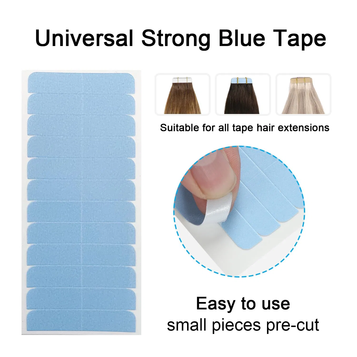 Клейкие ленты для наращивания волос «Tape Extensions Adhesive» от SUYYA Suyya, Blue — фото 3