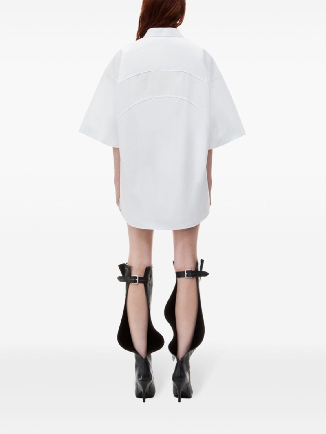 Alexander Wang платье-рубашка с короткими рукавами, белый — фото 3