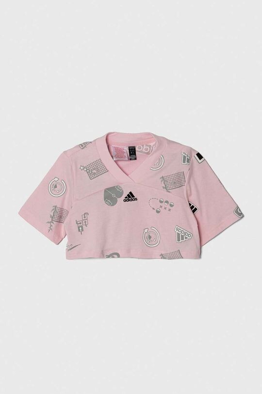 

Хлопковая футболка для детей adidas, розовый