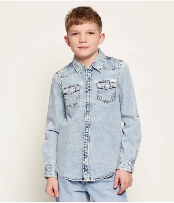 Джинсовая рубашка regular fit Guess, небесно-голубой