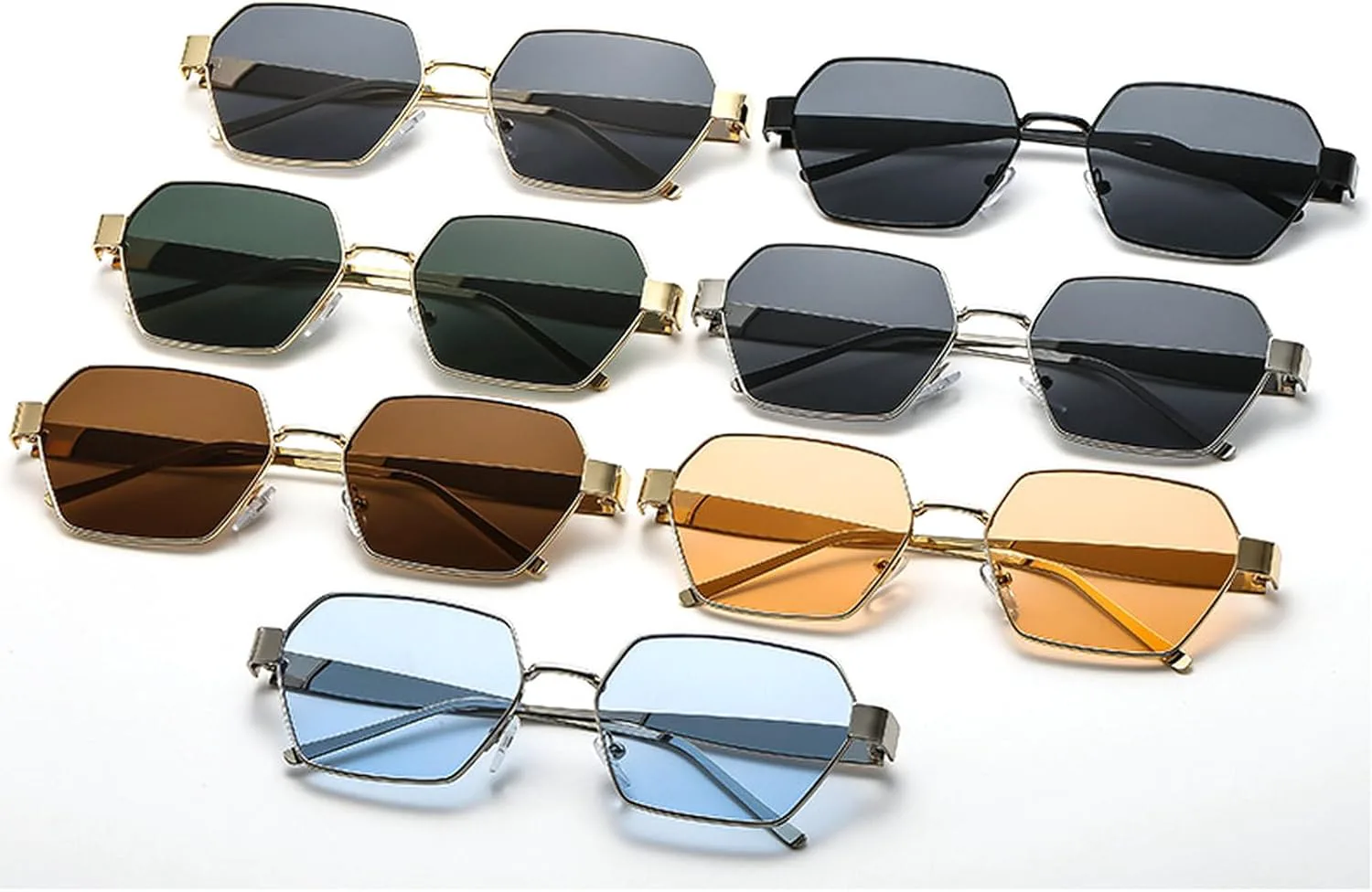 

Ретро-солнцезащитные очки квадратной формы в многоугольной форме для женщин и мужчин. Модные солнцезащитные очки в стиле 90-х. Винтажные очки 2025 года mincl, C4