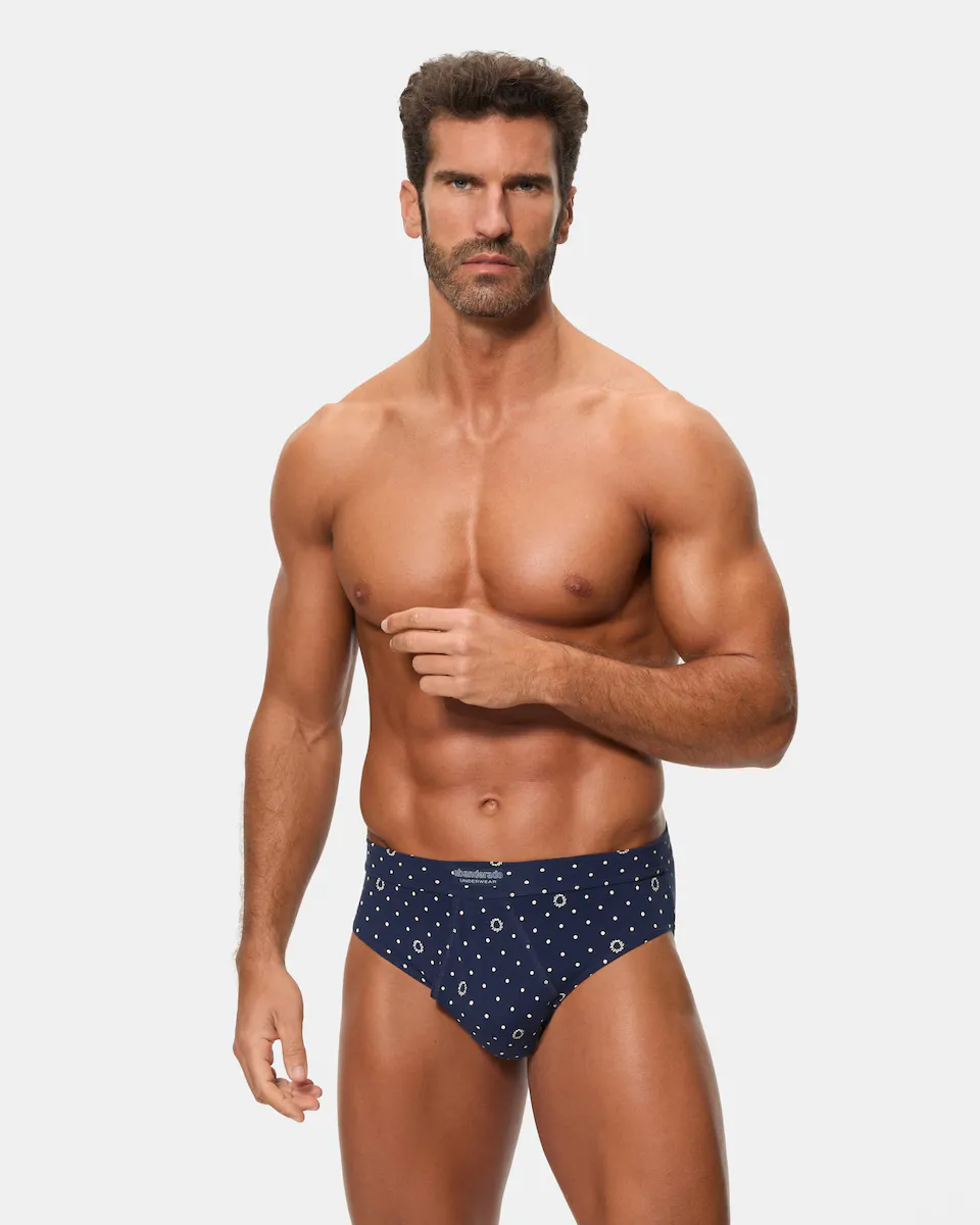 

Упаковка 2 открытых слипа стрейч хлопок для мужчин различных цветов Abanderado, синий