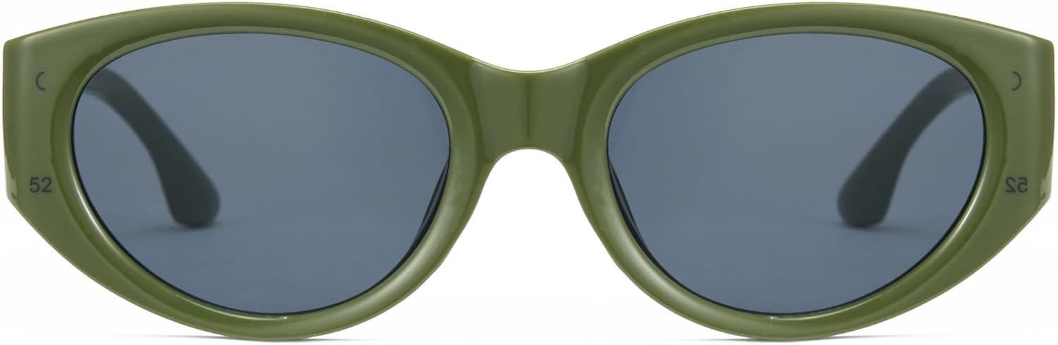 

Солнцезащитные очки Cyxus с защитой от УФ-излучения, модный винтажный дизайн, овальная оправа, защита от 99% UVA и UVB лучей, для мужчин и женщин, артикул 1158, 1158- Green Frame - Grey Lens