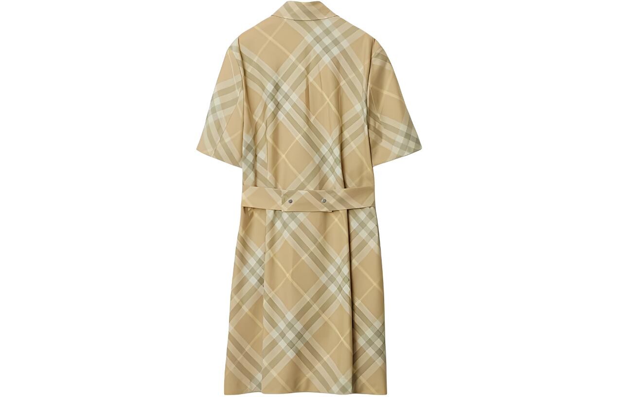 Платье Burberry женское с короткими рукавами бежевое — фото 2
