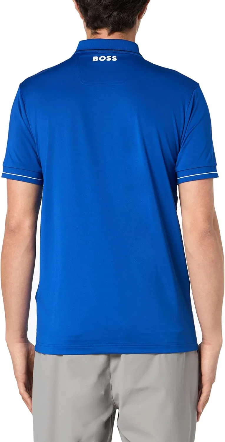 Поло BOSS Paul Pro Performance, Northern Blue, Regular Fit — фото 2