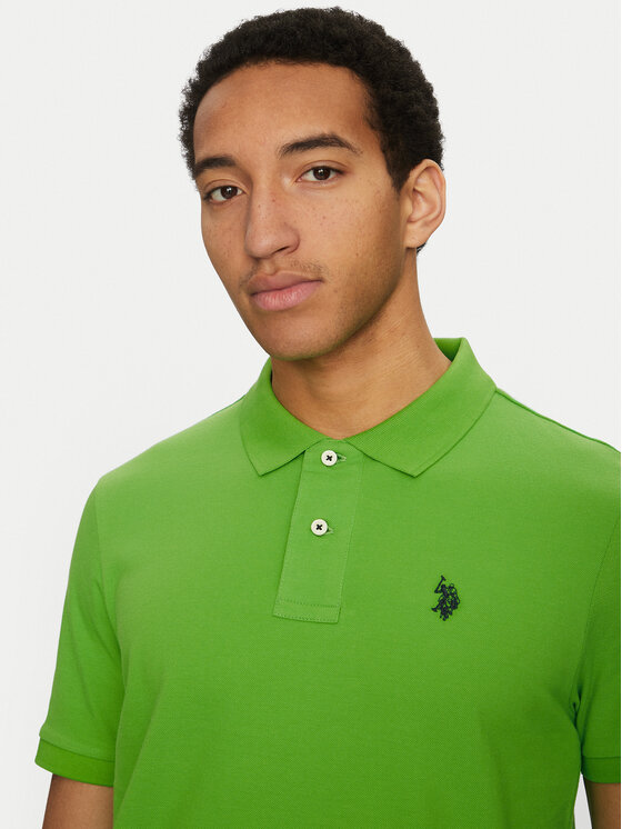 Рубашка поло стандартный крой MUP3637 U.S. Polo Assn., зеленый — фото 4