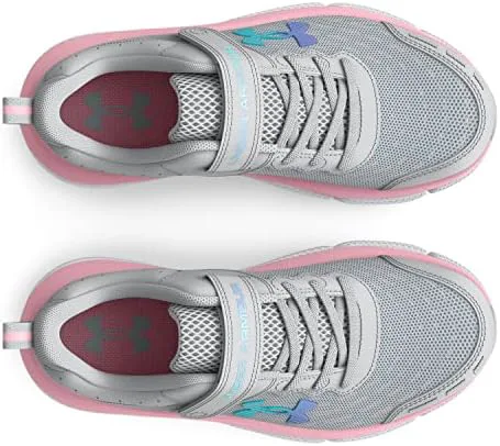 Детские кроссовки Under Armour Assert 10 с альтернативной застежкой, серый/розовый — фото 4