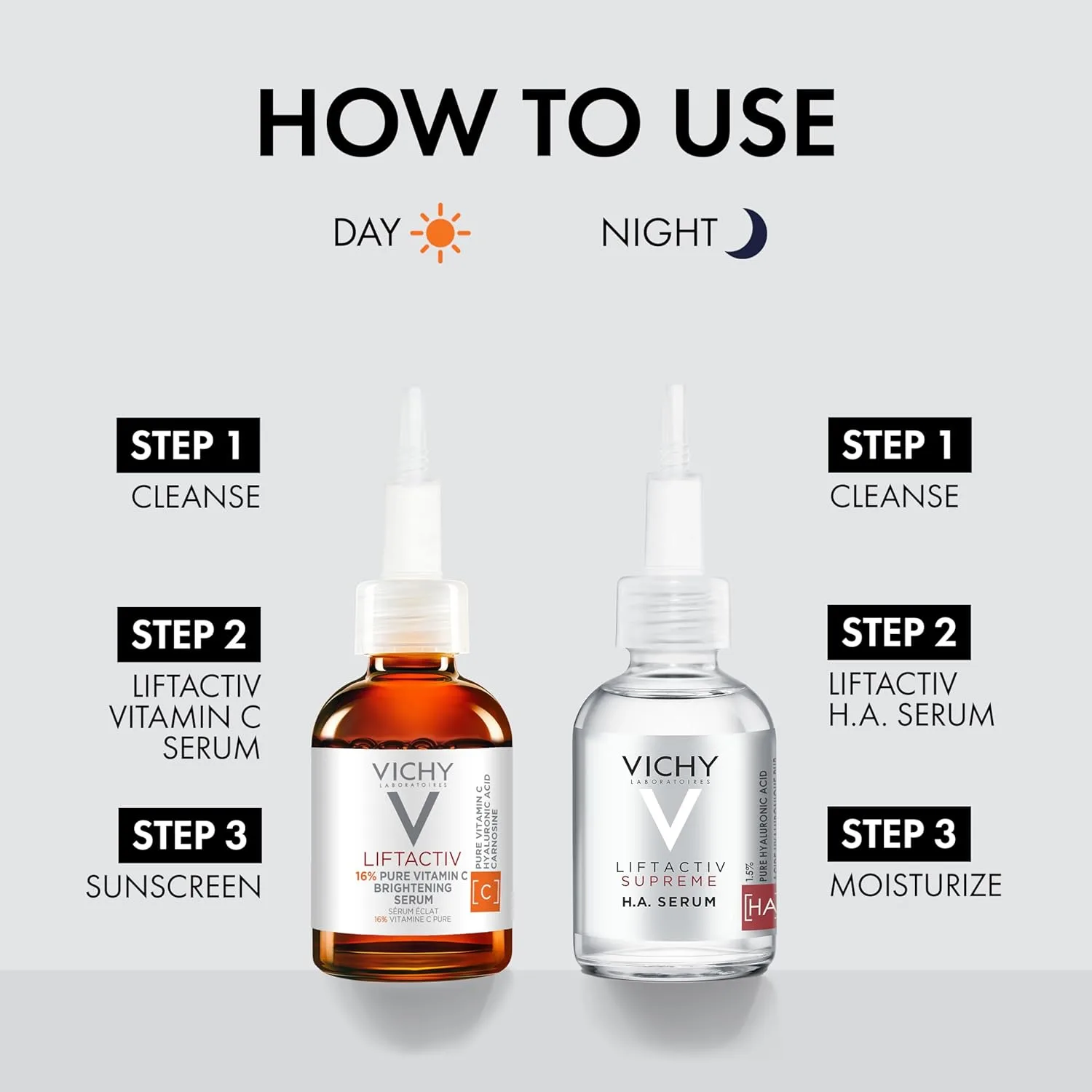 Набор Vichy — LiftActiv Vitamin C сыворотка для лица, осветляющая с чистым витамином C, гиалуроновой кислотой и витамином E, уменьшает морщины — фото 3