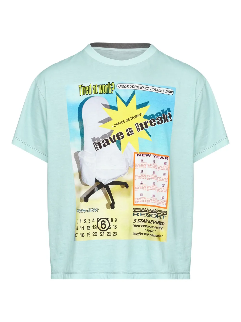 

Футболка с круглым вырезом MM6 Maison Margiela, синий