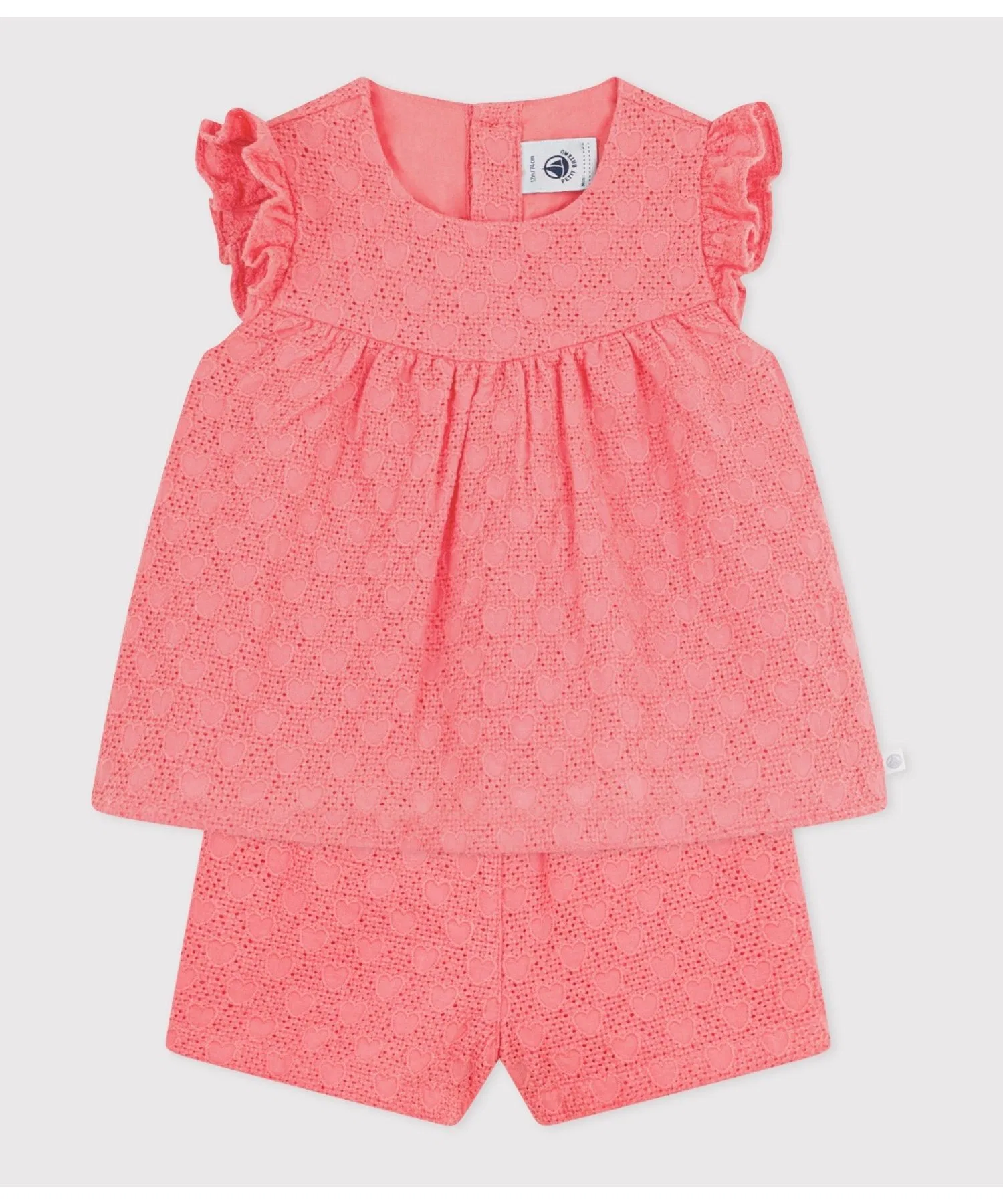 Детский комплект PETIT BATEAU из 2 предметов с вышивкой сердца — фото 2
