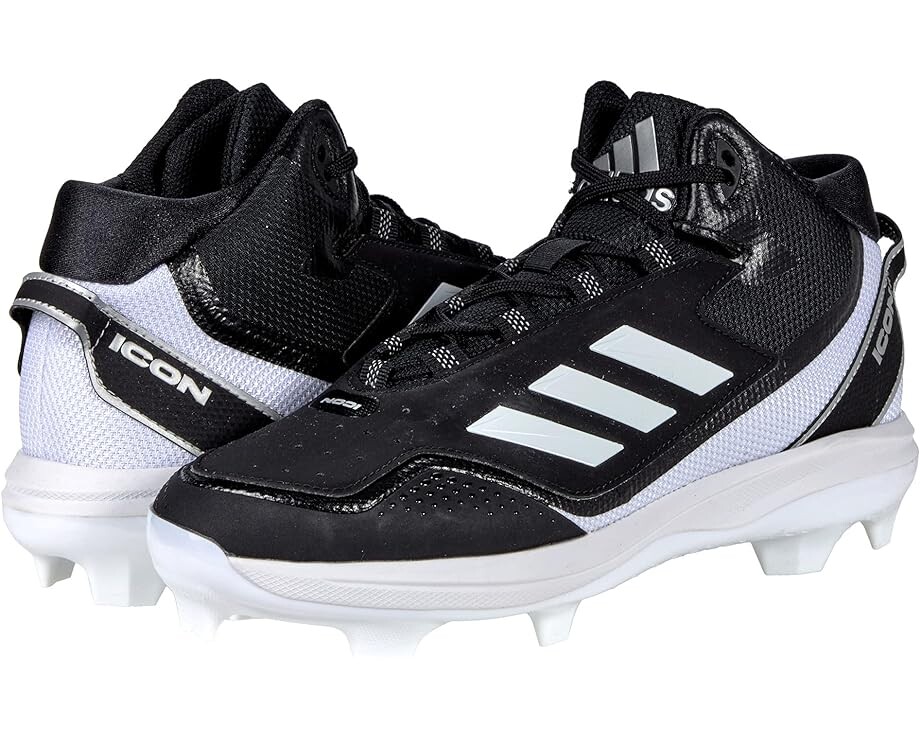 

Кроссовки adidas Icon 7 Mid TPU Baseball Cleats, цвет Black/Silver Metallic/White, Белый, Кроссовки adidas Icon 7 Mid TPU Baseball Cleats, цвет Black/Silver Metallic/White