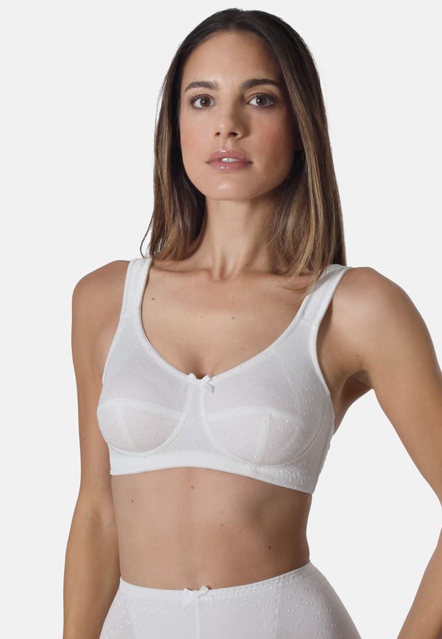 

Мягкий жаккардовый бюстгальтер в горошек 2 шт. в упаковке Sassa, белый