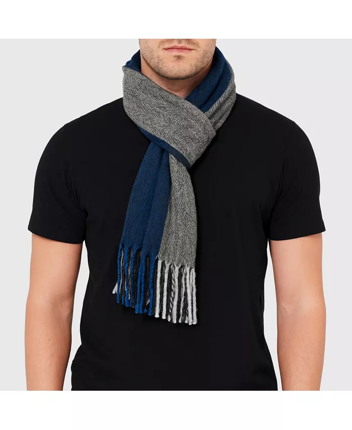 

Мужской шарф мягкий 80 дюймов длинные теплые шарфы клетка зимняя шаль Alpine Swiss, синий