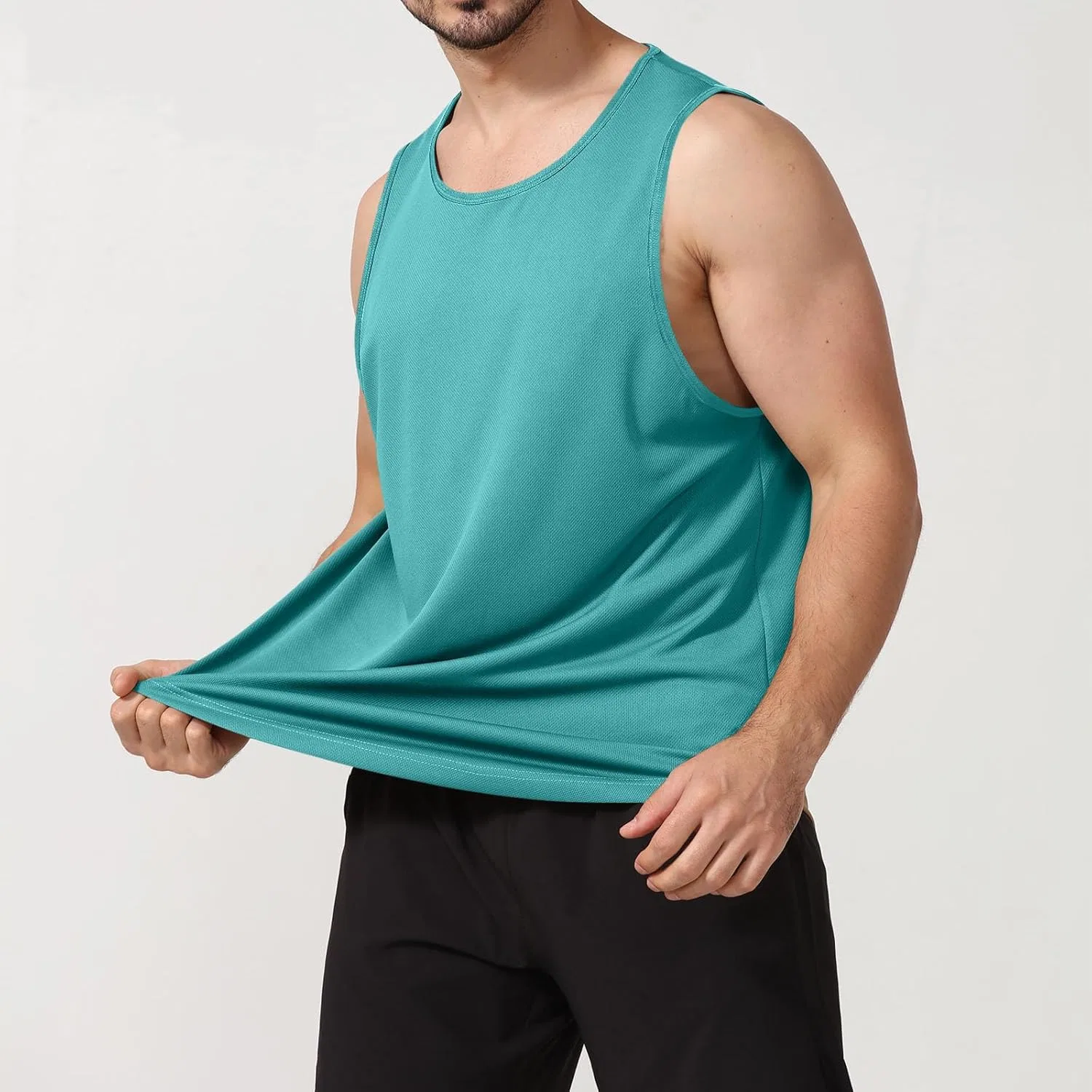 Мужской топ без рукавов Slim Fit, Generic, Green — фото 3