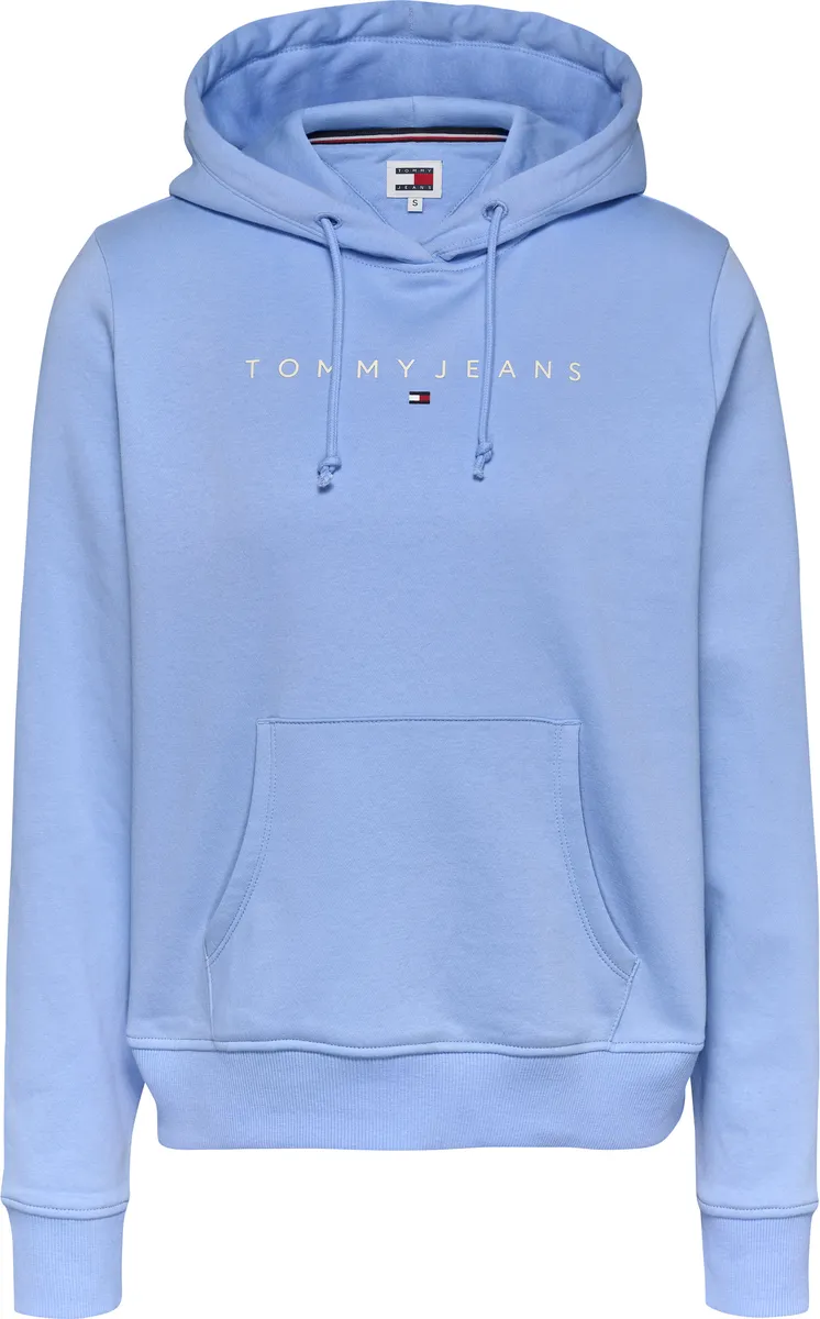 

Толстовка Tommy Jeans с капюшоном "TJW REG LINEAR HOODIE" и надписью-логотипом, синий