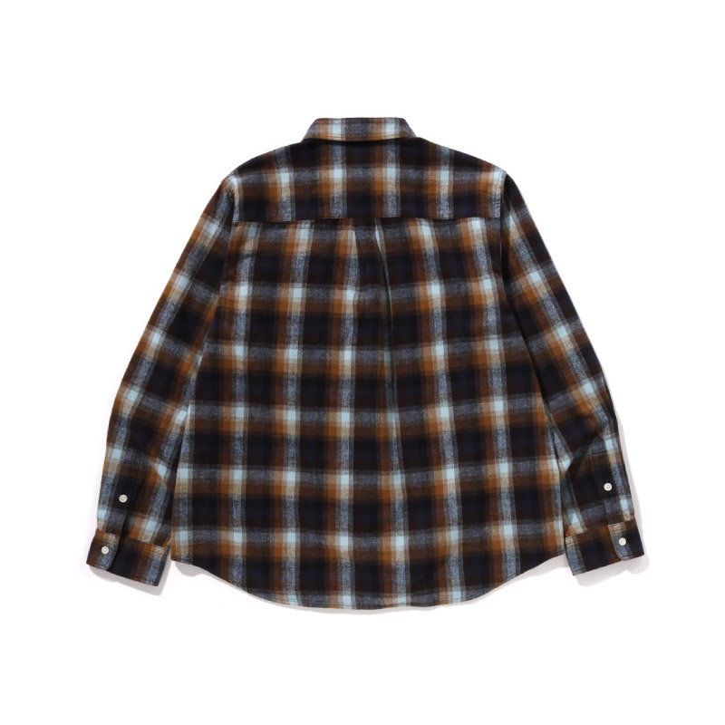 Футболка Check Shirt A BATHING APE, бежево-желтая BGX — фото 3