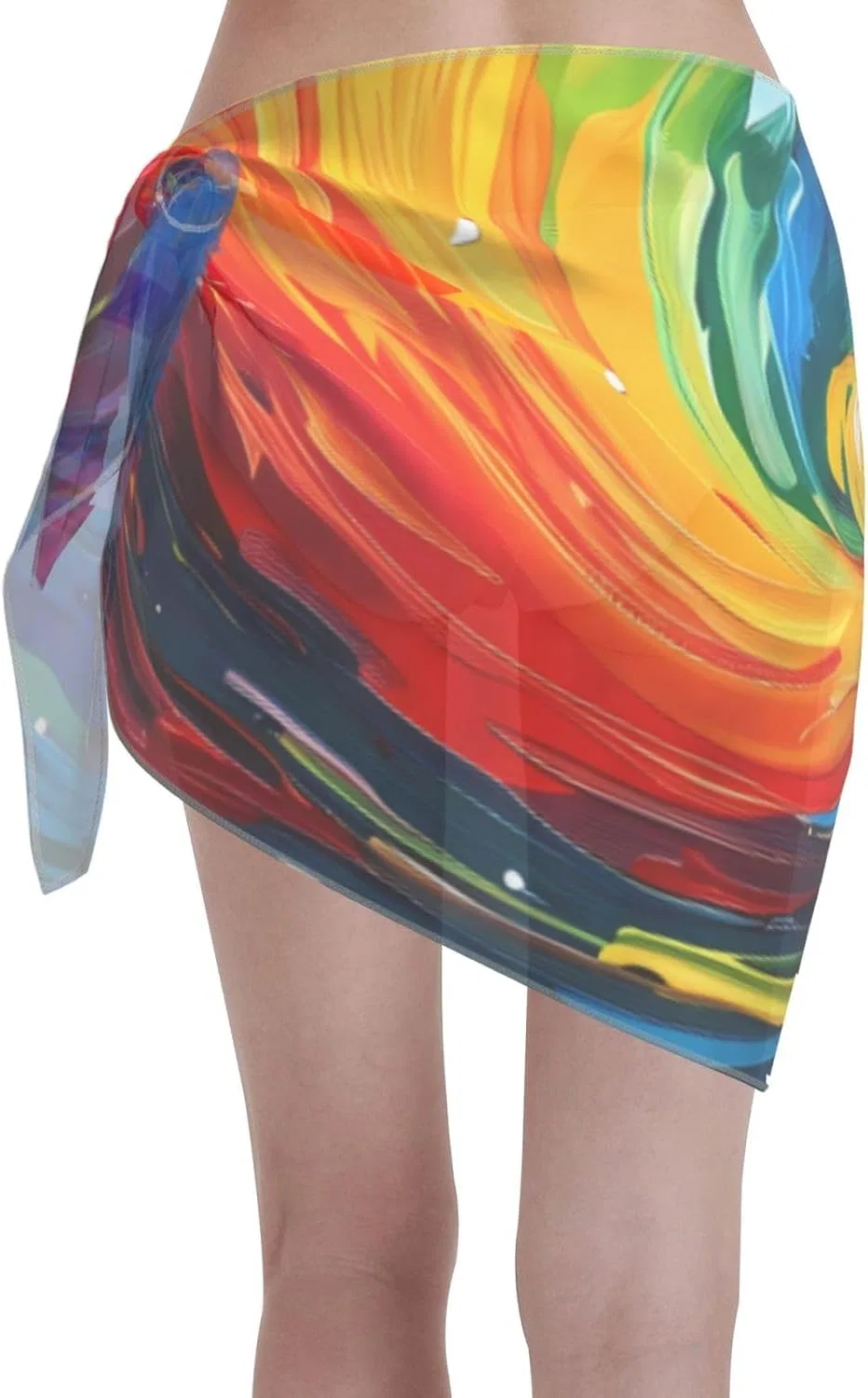 Женская пляжная накидка-парео с 3D-принтом, Polyester, 3d Swirling — фото 2