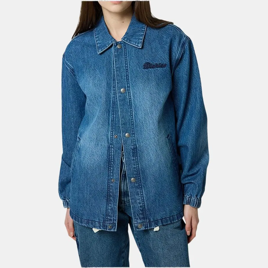 Детское джинсовое пальто с отложным воротником Dickies, Middle Blue — фото 4