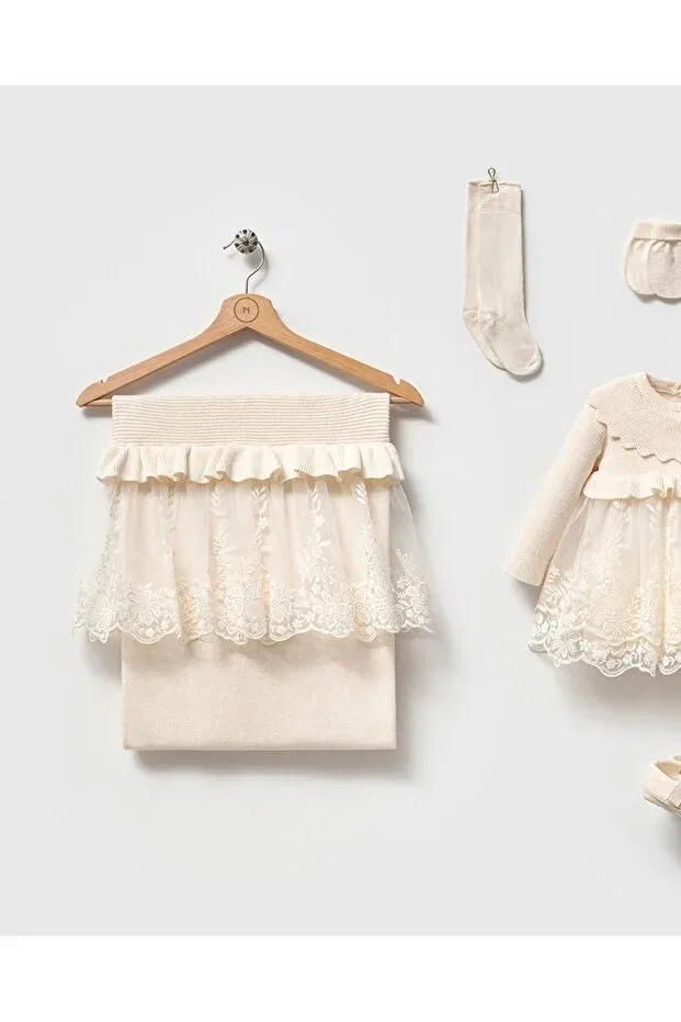 Детский комплект для выписки из роддома из органического трикотажа Diana Princess Mert Baby, Nude Color — фото 3