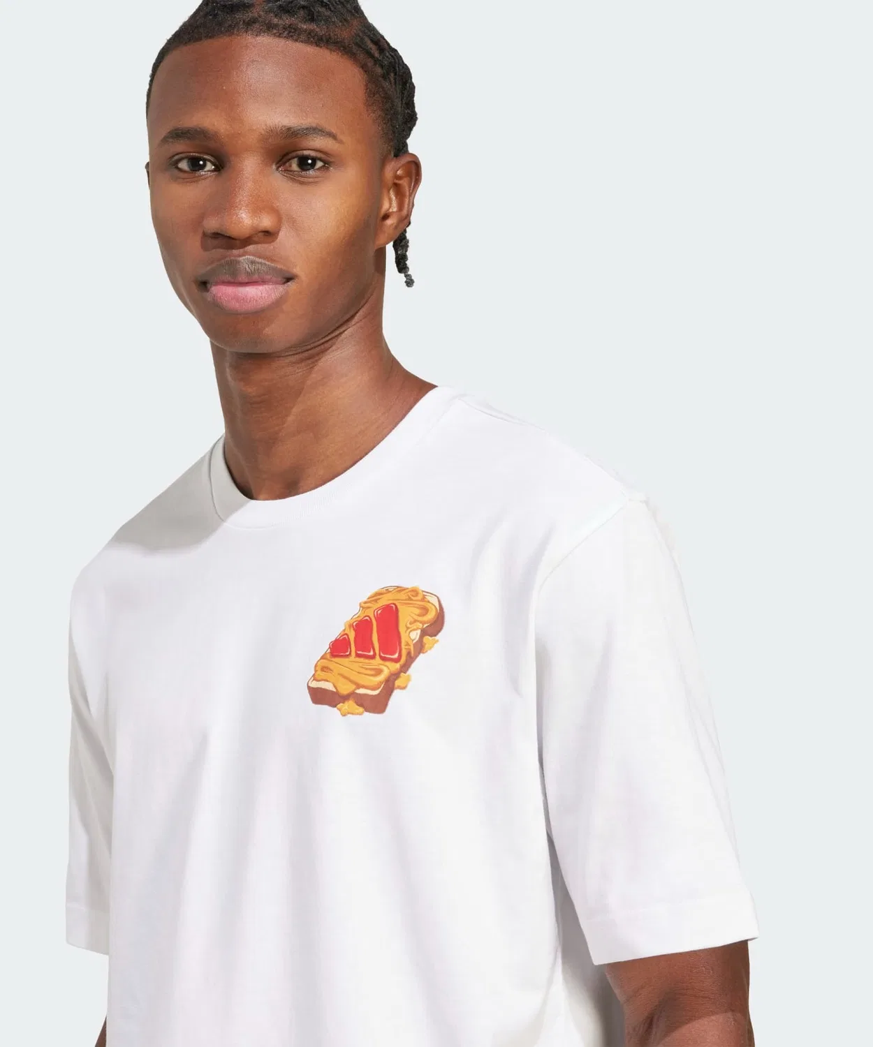 Мужская футболка с принтом Peanut Butter & Jelly Adidas, Белый — фото 4