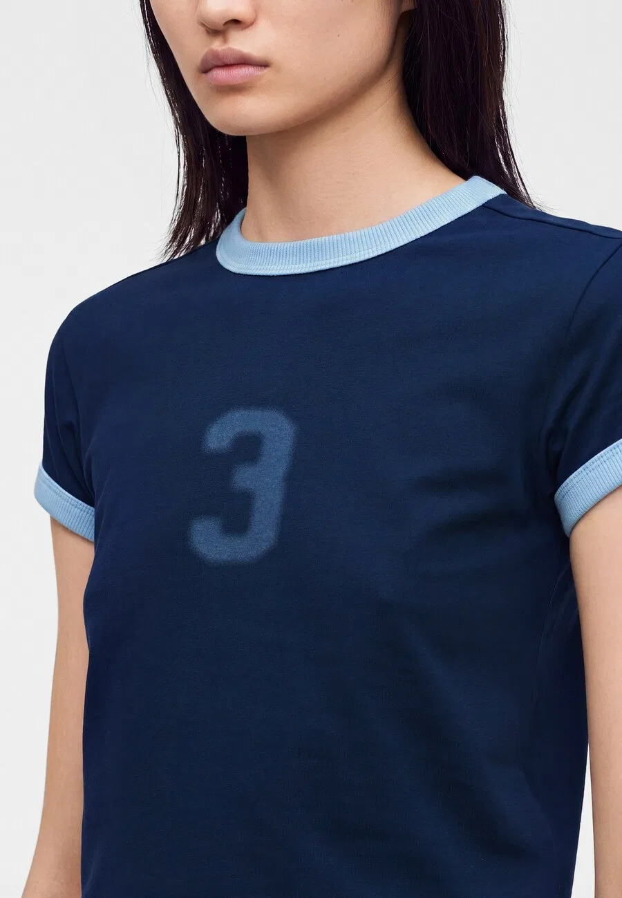 Футболка ADIDAS ORIGINALS цвета индиго, светло-голубой — фото 3