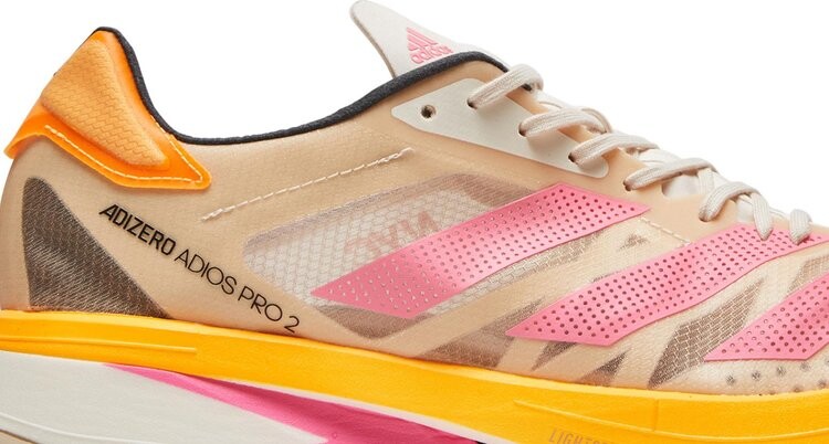 Кроссовки Adidas Adizero Adios Pro 2 'Halo Ivory Ultra Pop', кремовый — фото 3
