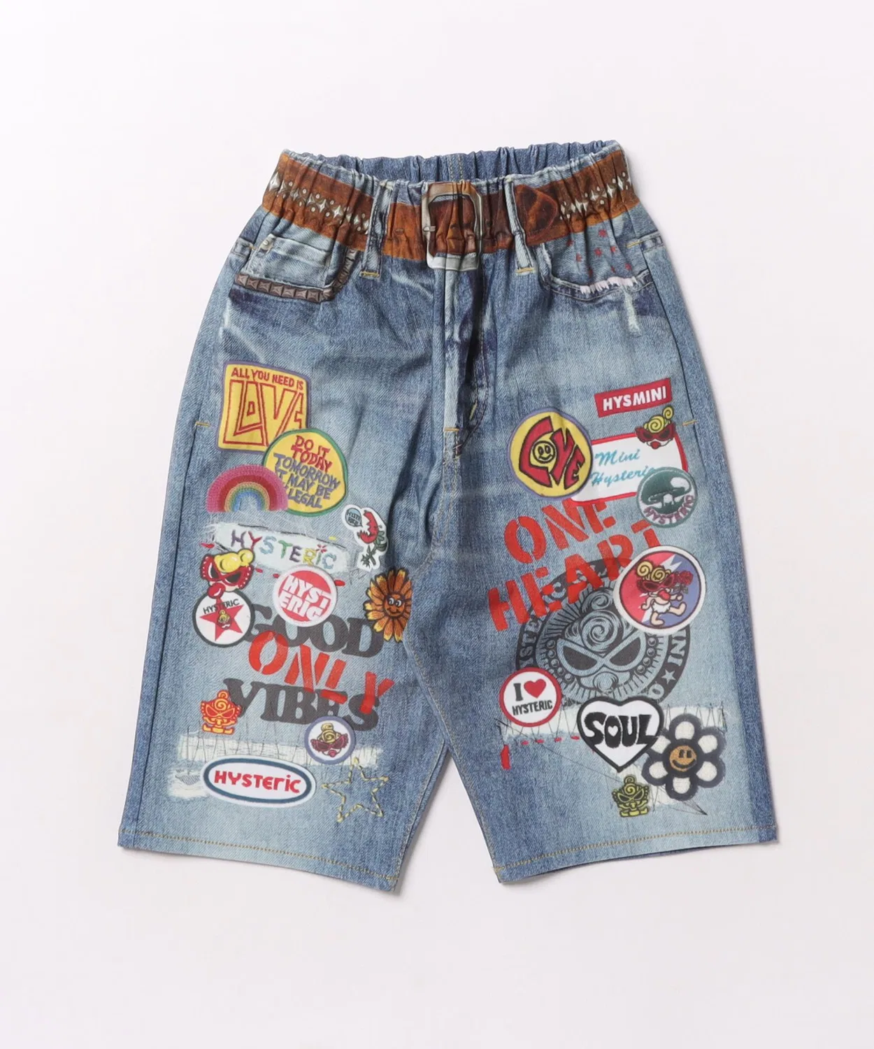 Детские шорты с принтом Like a denim HYSTERIC MINI, Indigo Blue