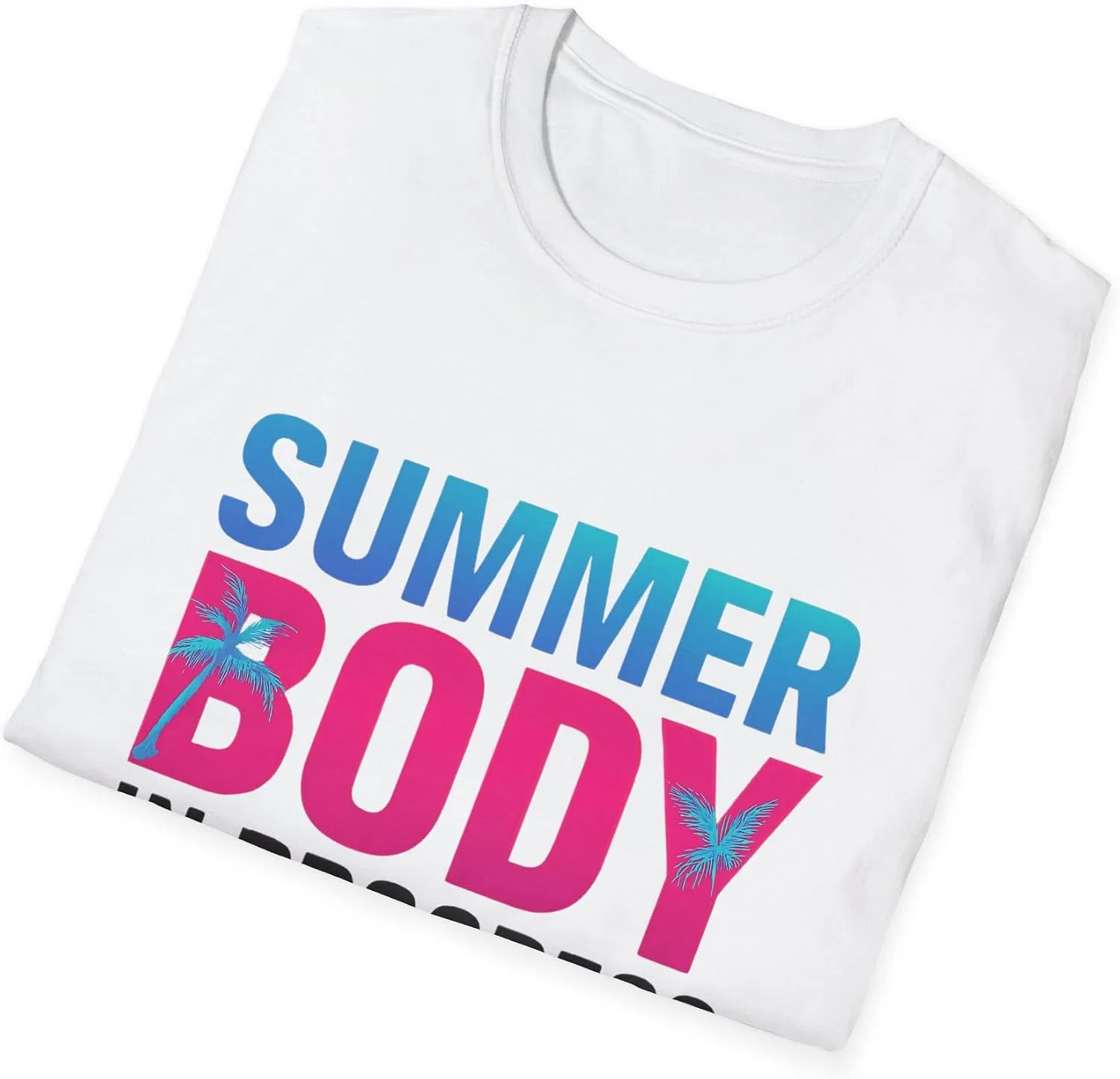 Футболка с принтом Summer Body in Progress, White — фото 4