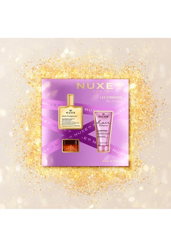 Набор косметики Huile Prodigieuse 50 мл, Hair Prodigieux High Shine Shampoo 50 мл, Reve de Miel Honey Lip Balm 15 g Nuxe — фото 2
