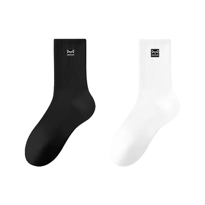 Детские носки до щиколотки, набор из 2 пар, 2 Pack (Black+White) Knee-High, MIIOW