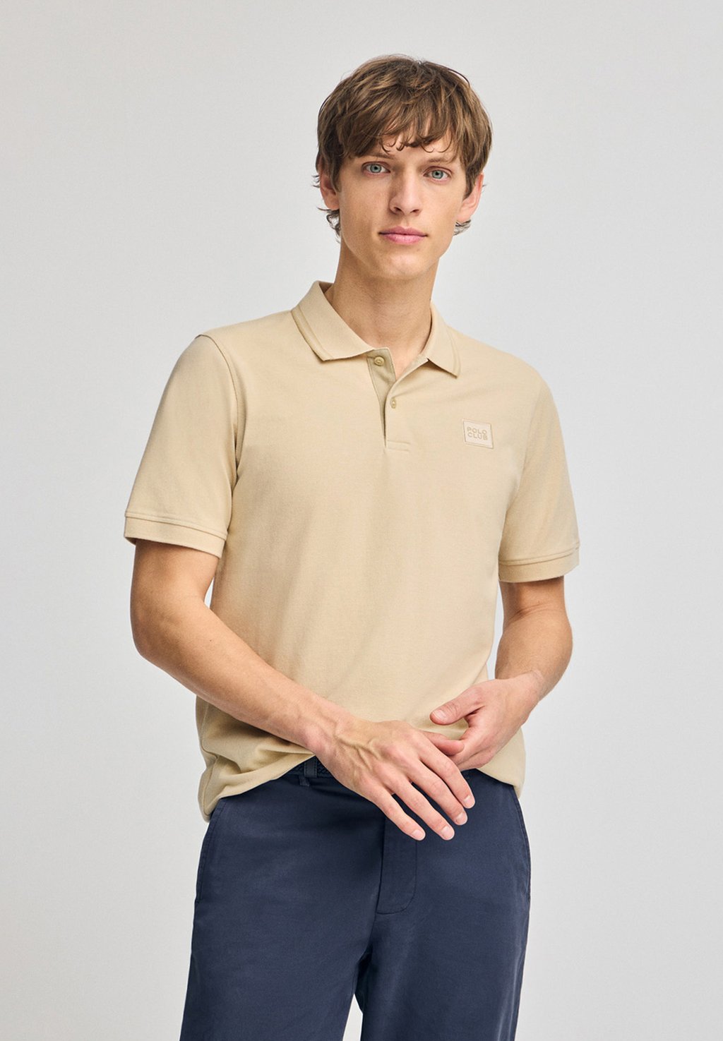 

Рубашка поло SHORT SLEEVE PATCH Polo Club, бежевый