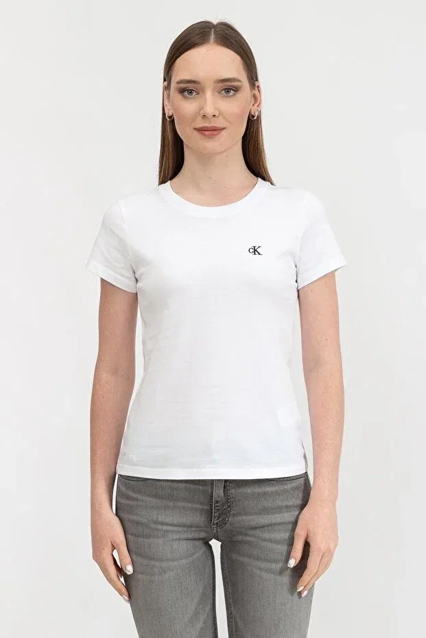 Женская хлопковая футболка Calvin Klein, White — фото 2