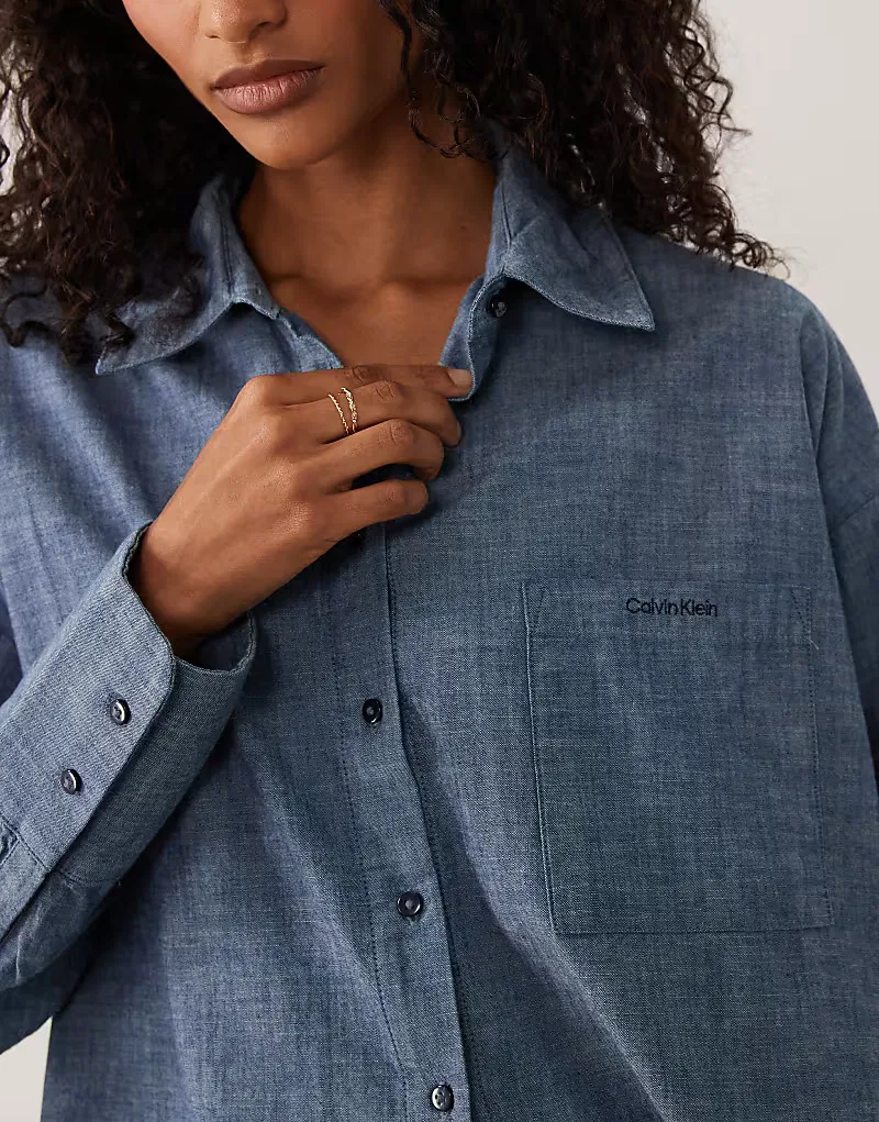 Рубашка с длинными рукавами Calvin Klein, индиго — фото 2