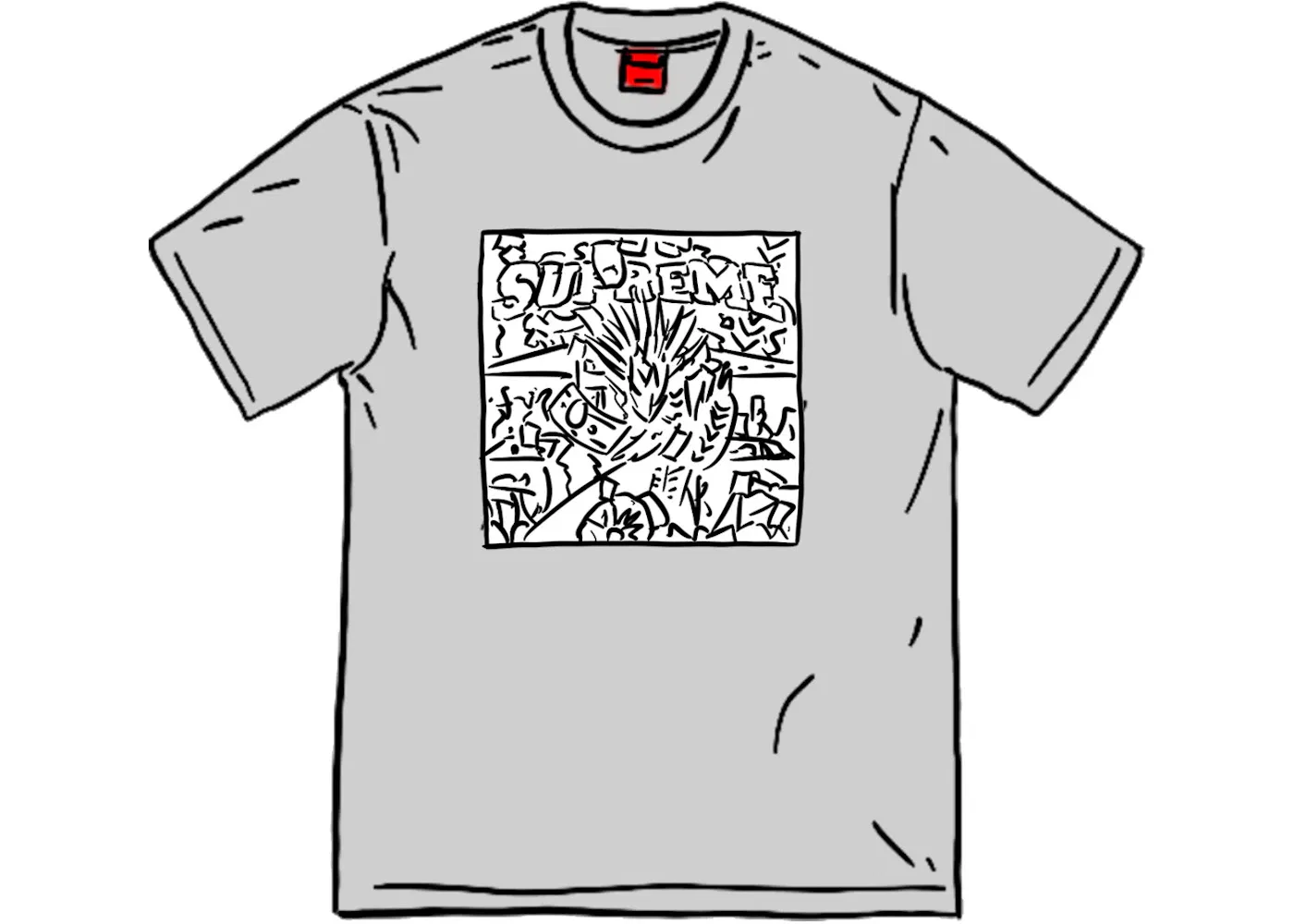 Мужская футболка с принтом Dragon Supreme, Heather Grey