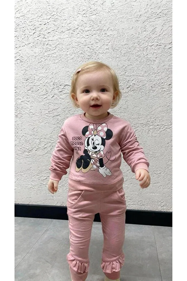 Детский комплект пижам для девочек с принтом Mini Mouse Print Gocoland, Powder — фото 2