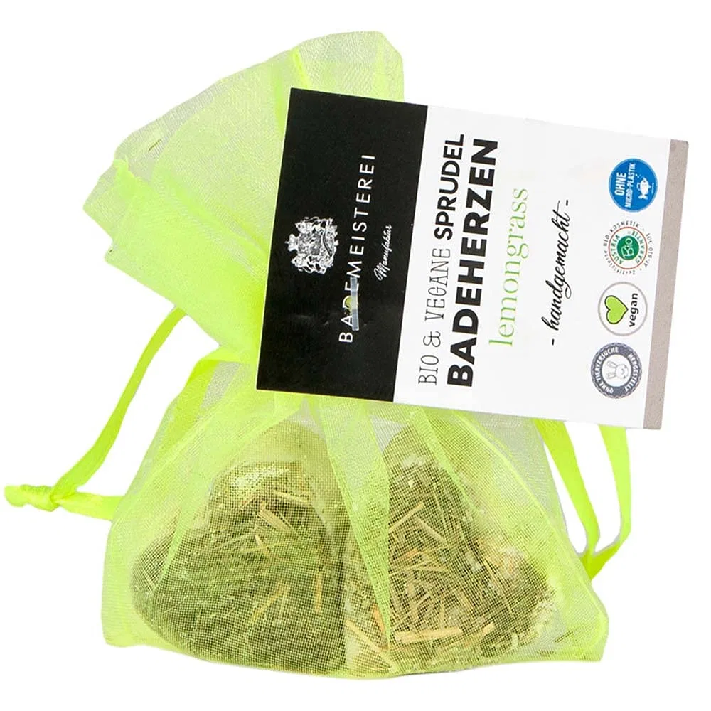 Бомбочка для ванны Lemongrass Bath Hearts, Bademeisterei, 15 г