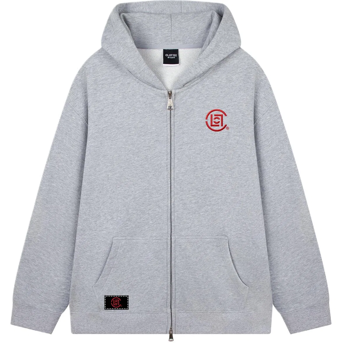Детское худи с капюшоном, приталенное CLOT, Heather Gray
