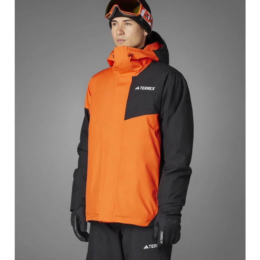 Мужская ветровка adidas Terrex 2l Rain Rdy, Черный/Светло-оранжевый — фото 3