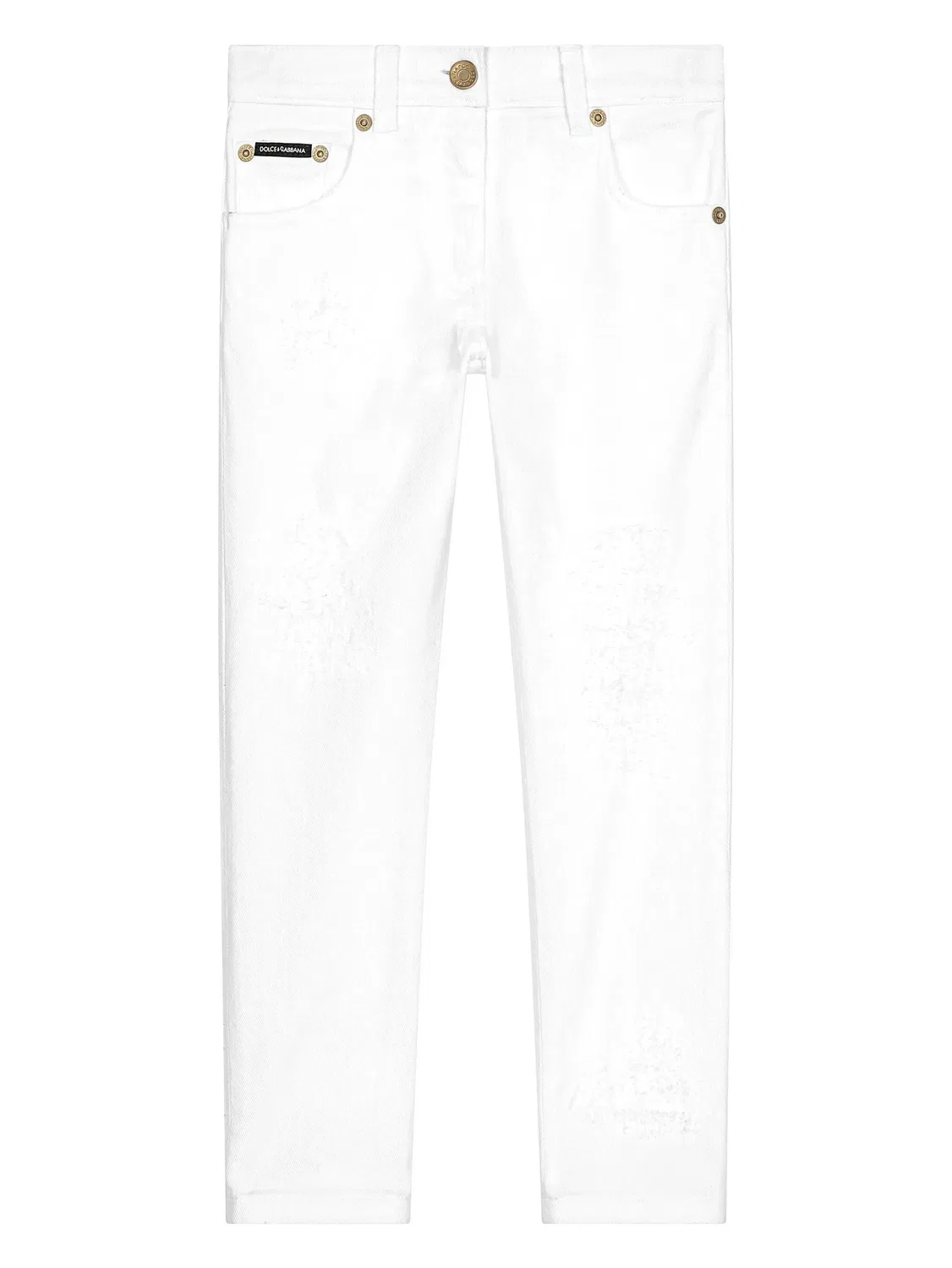 Джинсы slim-cut с логотипом Dolce & Gabbana, белый