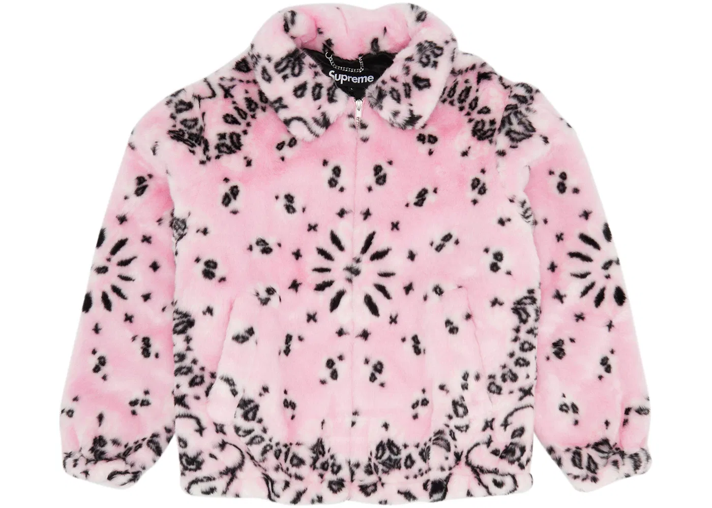 Мужская куртка-бомбер с принтом Bandana Faux Fur Bomber Supreme, Pink