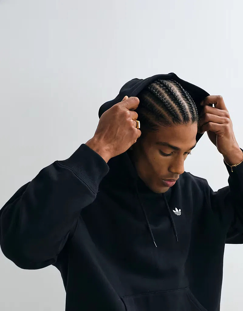 Худи из флиса Adidas Originals, черный — фото 3