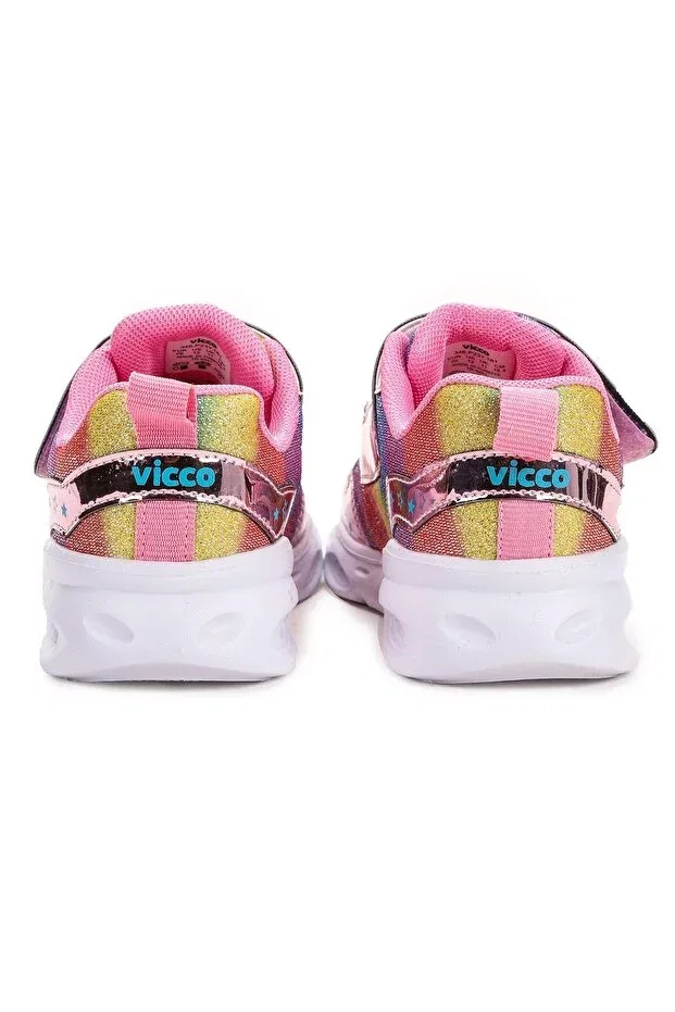 Детские кроссовки для девочек с подсветкой Vicco, Pink — фото 4