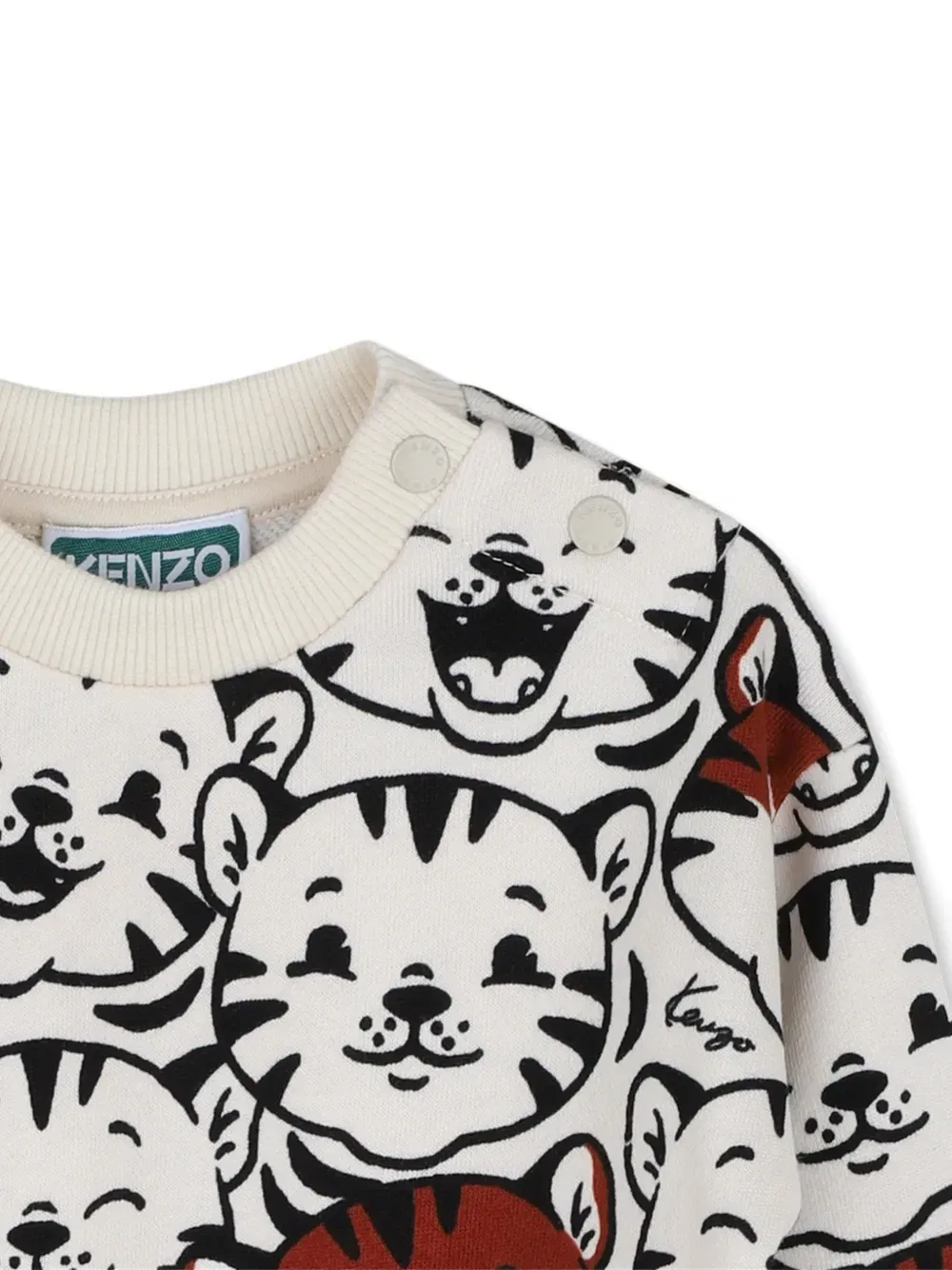 Свитер с тигровым принтом Kenzo Kids, белый — фото 3