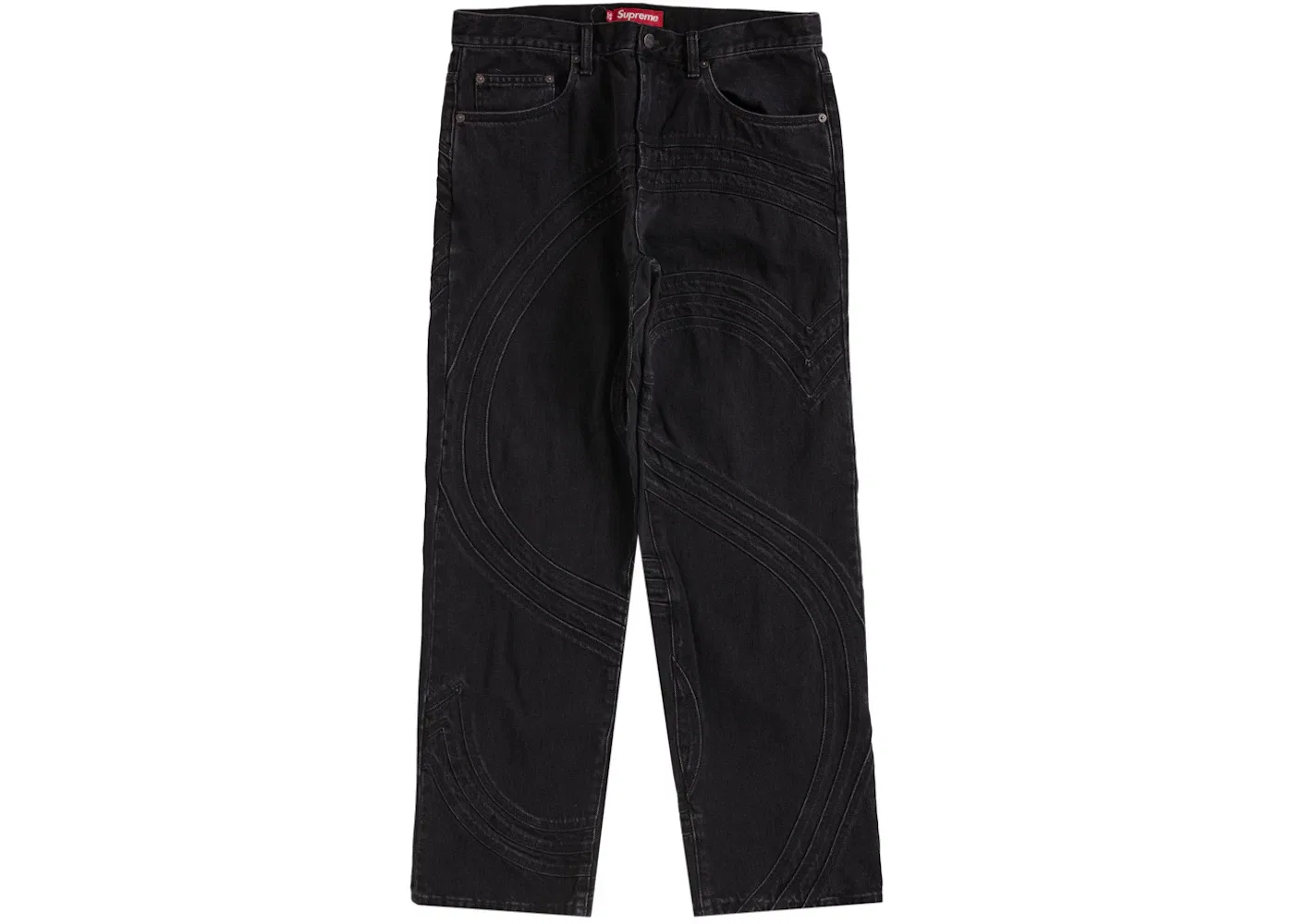 Мужские джинсы свободного кроя Supreme S Logo Loose Fit Jean, Washed Black