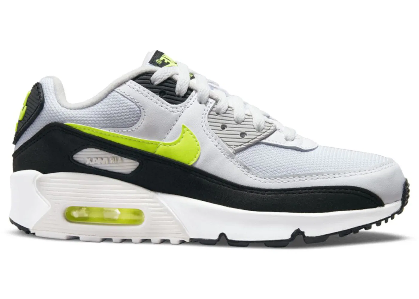 Детские кроссовки Lifestyle Nike Air Max 90, White/Black/Neutral Grey/Hot Lime