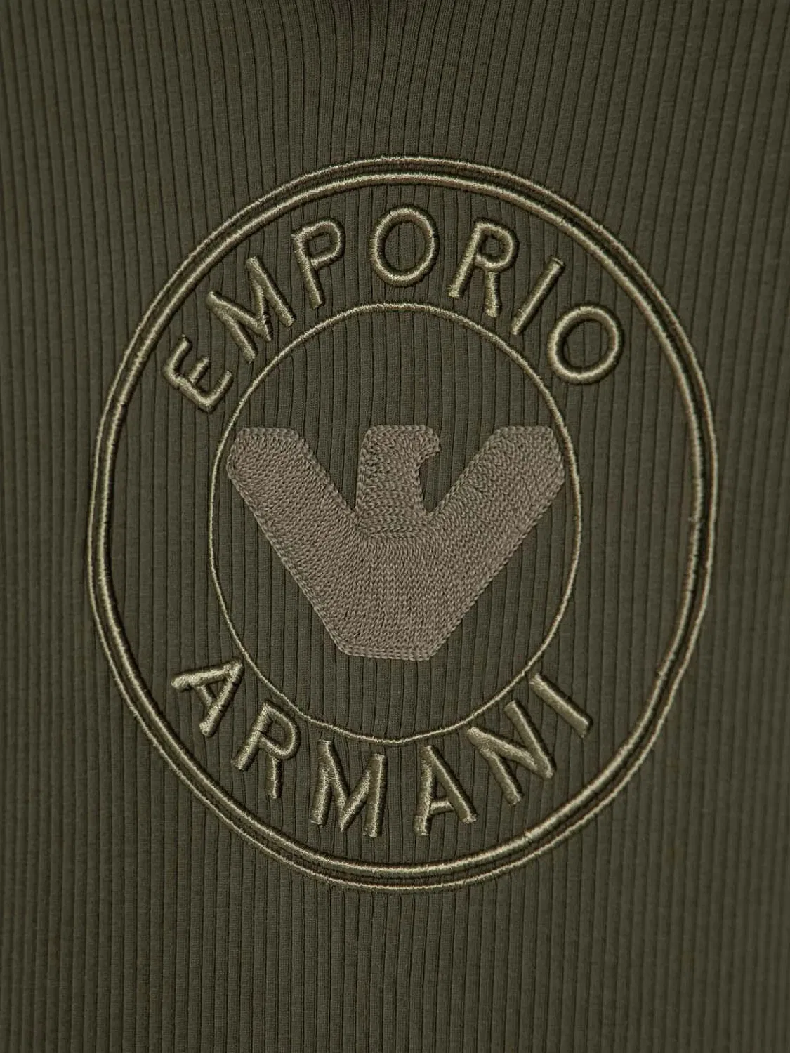 Худи с вышитым логотипом Emporio Armani, хаки — фото 2
